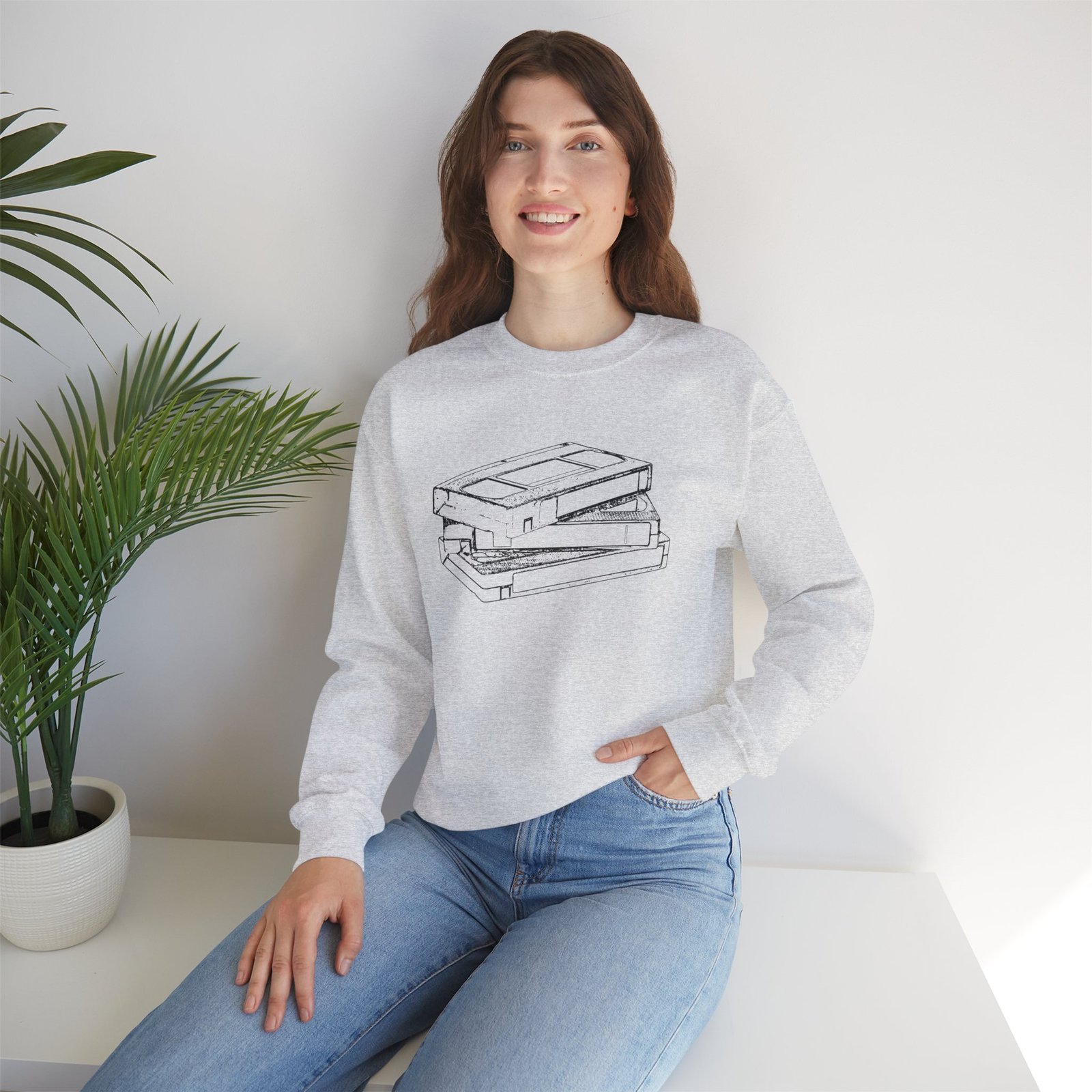 90s Kid Crewneck Sweatshirt — Vintage Stapler Sketch Graphic - Image 6