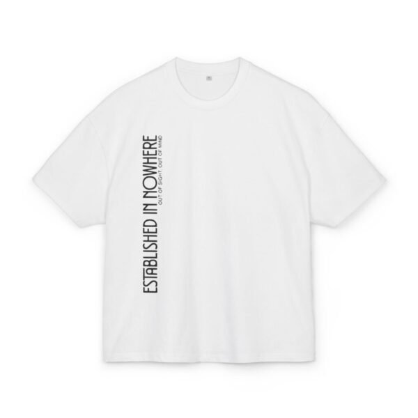 "Established in Nowhere" Oversized Heavyweight Boxy Graphic Tee — Retro Cassette Analog Streetwear T-Shirt
